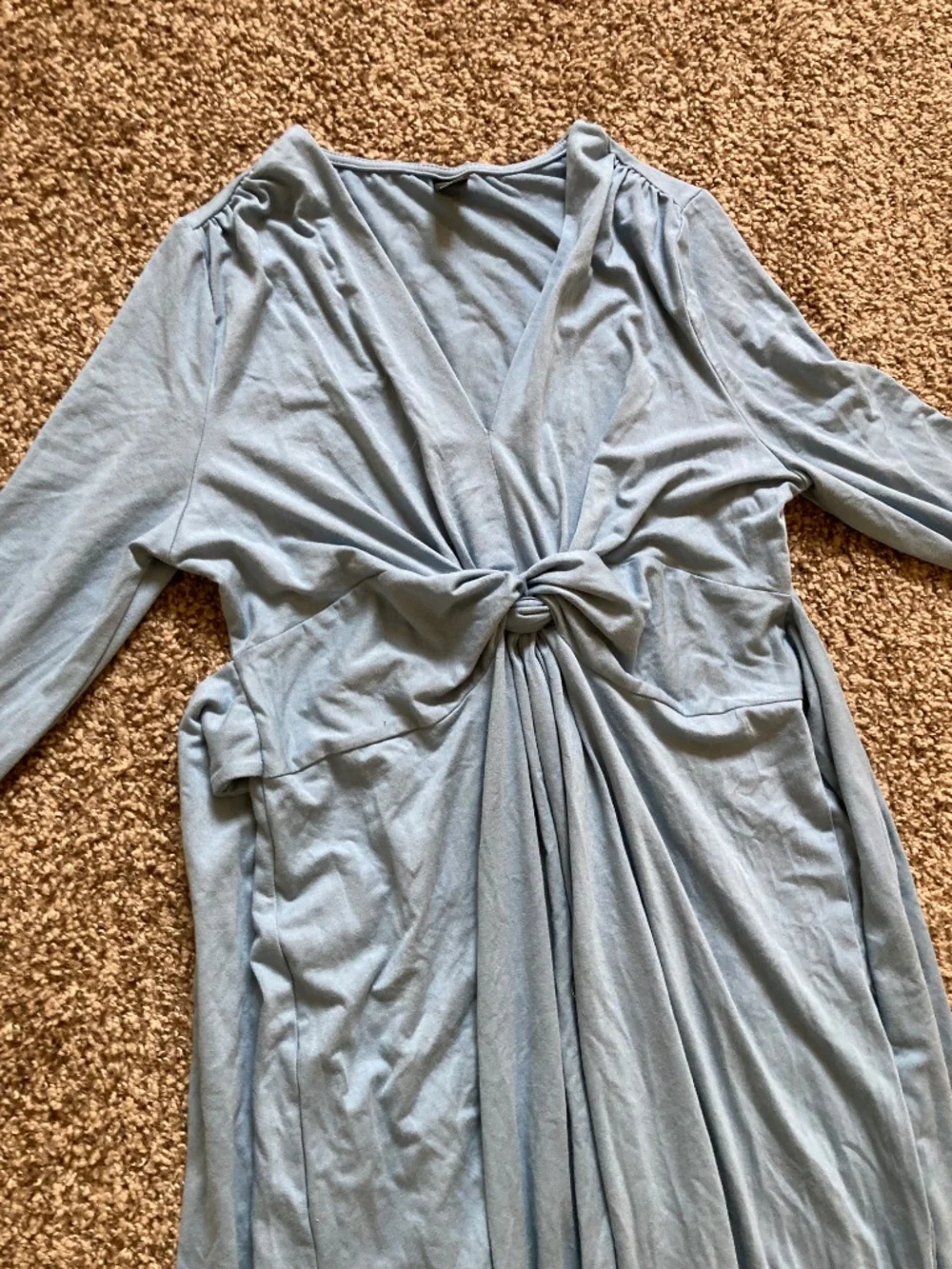 Blue V Neck Dress